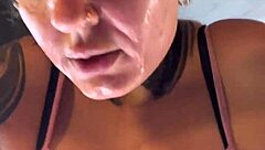 at the gym i got sweaty with this tanned babe her wet pussy dripped down her legs