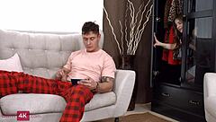 imagine your skinny gf catching you stroking that shaved pussy doll