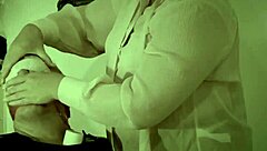 mistress april dominates bound latex slave with electro bdsm fucking and licking