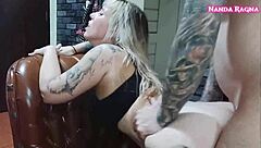 Tattooed Blonde Bombshell Loves Rough Doggystyle Pounding