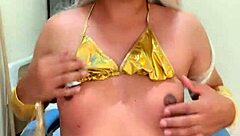 Sexy Transexual in Pink Pajamas Ready to Tease and Tempt!