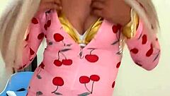 Sexy Transexual in Pink Pajamas Ready to Tease and Tempt!