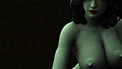 Demon futa bathes with friends giving big tit blowjobs