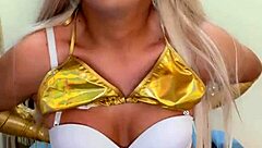 Sexy Transexual in Pink Pajamas Ready to Tease and Tempt!