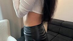 i gave him a footjob in high-heeled sandals till he came on my pretty feet