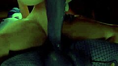 Big-Breasted Trans Widowmaker Rides Thicc Cock Cowgirl