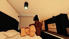 a slut takes massive black cock deepthroat in rough roblox play