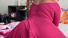 this ebony babe rides smooth with natural tits bouncing free