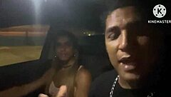 Wife cheats with stranger on via light while husband watches public fuck