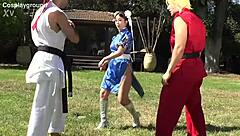 whoa jade as chun li takin two monster cocks deep in street fighter parody