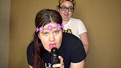 two pregnant sluts rimjob each other's asses in long intense interracial clip