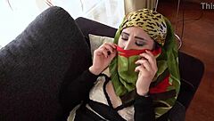 Hijab Slut's Insane Footjob Torments Stepbrother's Cock!
