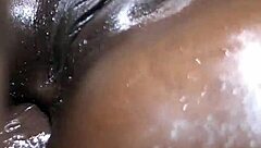 hot ebony couple does close up anal missionary creampie twice with cumshots