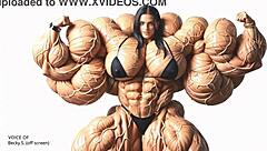 How Massive Will Bodybuilder Natasha's Muscles Pump Up in This Huge Growth Factory Session?