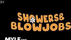 Stepmom's sponge bath explodes into deepthroat tittyfuck creampie anal frenzy