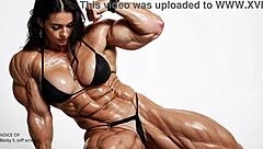 How Massive Will Bodybuilder Natasha's Muscles Pump Up in This Huge Growth Factory Session?