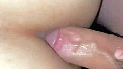 stretching wife's tight asshole with anal creampie cumshot