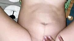 Young pregnant Asian mom takes coworker's big cock creampie in dorm room