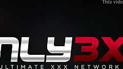 Slender teen Lina Luxa rams glass dildo in wet pussy