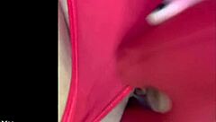 closeup view of my creamy wet pussy lips glistening invitingly