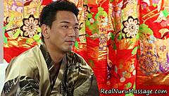 cute asian babe's nuru massage teases petite body