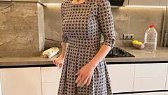 Fucking my wife's boss hard while wife cooks in kitchen nearby