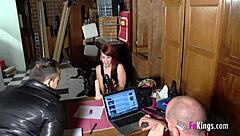 that shy redhead teen 18+ teases hard in her first casting interview