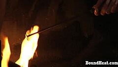 lezdom mistress binds teen slave marks pussy in bdsm maid hell