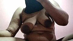 damn this dark chocolate indian babe got massive tits