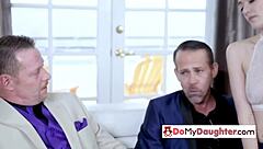 Mature Men Hardcore Foursome with Horny Petite 18+ Teens