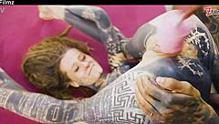 tattooed goth punk couple slams rough anal fingering sloppy blowjob nipples pierced 😈🔥