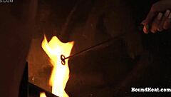 lezdom mistress binds teen slave marks pussy in bdsm maid hell