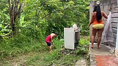 ever wonder how that busty stepmom rails the old gardener raw in homemade backyard bangs?