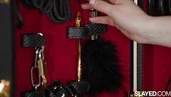 charlotte stokely blindfolds and dominates submissive valentina nappi