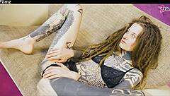 tattooed goth punk couple slams rough anal fingering sloppy blowjob nipples pierced 😈🔥