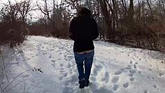 Arctic milf's massive chubby ass flashes whaletail in jeans for public humiliation fetish