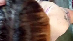 blonde girlfriend deepthroats friend too hard before facial cumshot