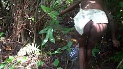 hey skinny african ebony with narrow ass shake it outdoors in the wild tribe heat