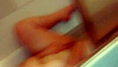 Gloria Dildos Fat Pussy In Steamy Bathtub Retro