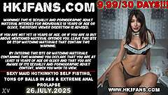 holy fuck hotkinkyjo fists her ass with balls prolapse!