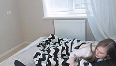 Stepmom Flashes Tits During Stepdaughter's Secret Cock Suck!