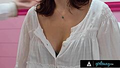 pretty dharma jones gets breast exam and fingering from busty doctor lexi luna