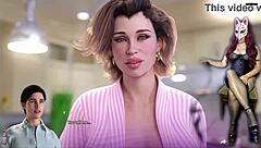 young guy watches busty milf mother-in-law masturbate in stockings during apocalust game scene