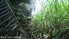 hey skinny african ebony with narrow ass shake it outdoors in the wild tribe heat