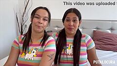 Torbe lines up two sexy colombian babes Melisa tetona and Natalie for a wild bedroom threesome swallowing his load.