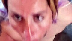 blonde girlfriend deepthroats friend too hard before facial cumshot