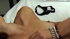 Italian beauty in lingerie rims his ass then rides cock wildly missionary doggystyle with dirty talk