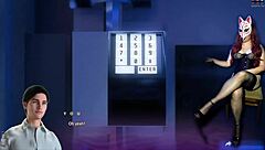 young guy watches busty milf mother-in-law masturbate in stockings during apocalust game scene