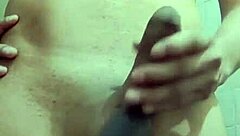 skinny dude with huge cock jerks off in the work bathroom stall