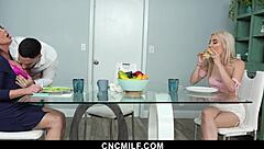 freeusing stepmom nina dolci while stepsister jazmin luv joins the hardcore threesome fun